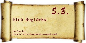 Siró Boglárka névjegykártya